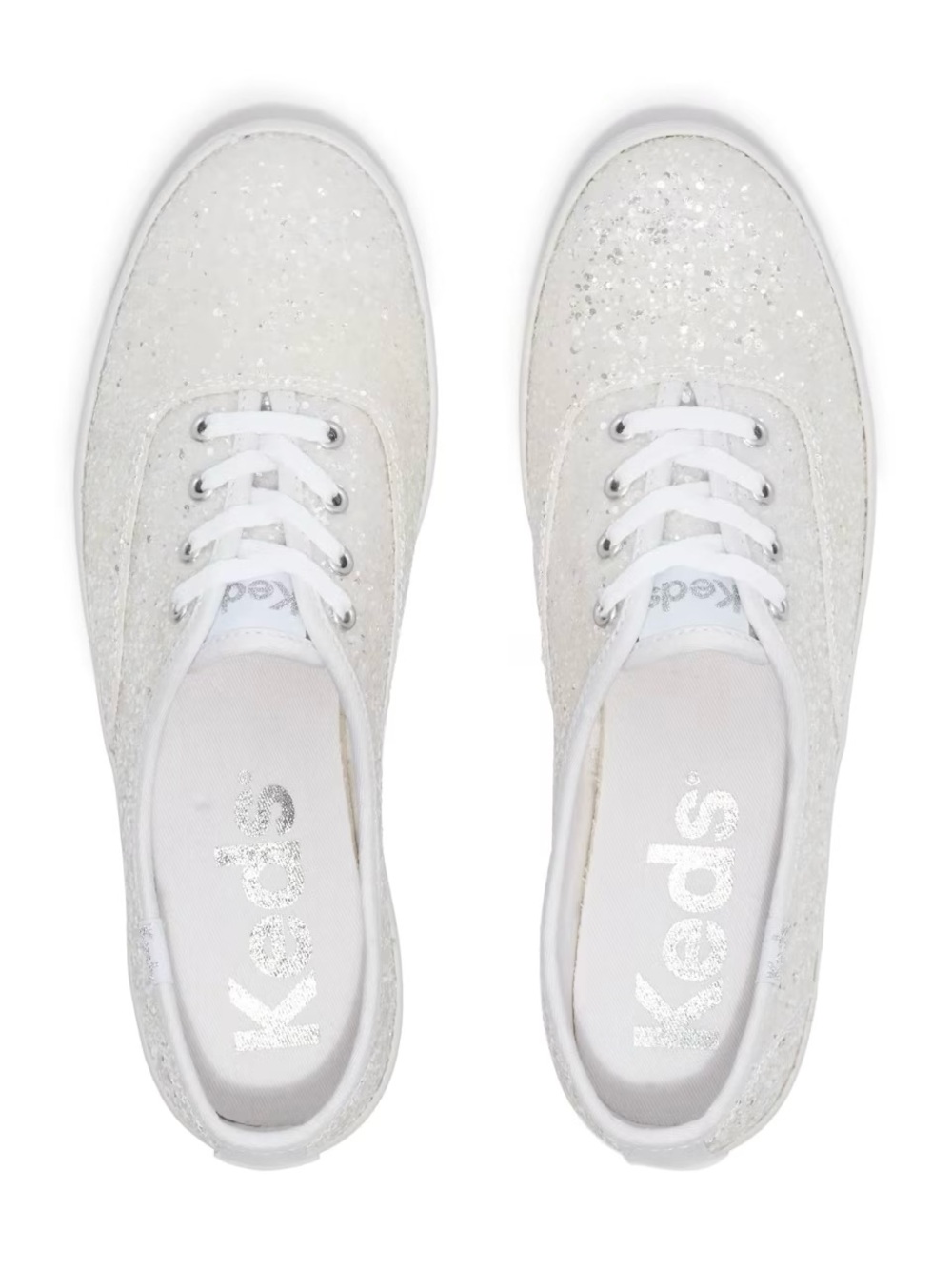 Keds Champion Glitter Celebrations Lace Up - White Glitter - Size 8.5